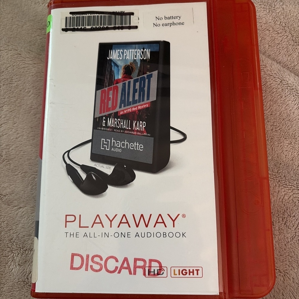 Playaway Audiobook Audio Book Ex Library - Red Alert By James Patterson